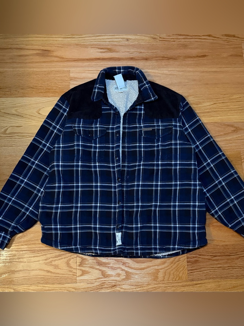Field & Stream Sherpa Lined Flannel Shirt Jacket XXL Blue Plaid